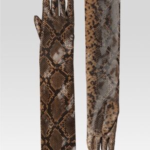 Chic Retrofete Yani Leather Snakeskin Gloves